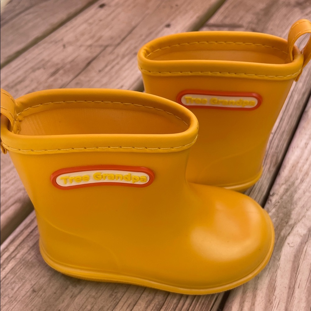 ☔️ Tree Grandpa KIDS Yellow Rain Boots Size 13